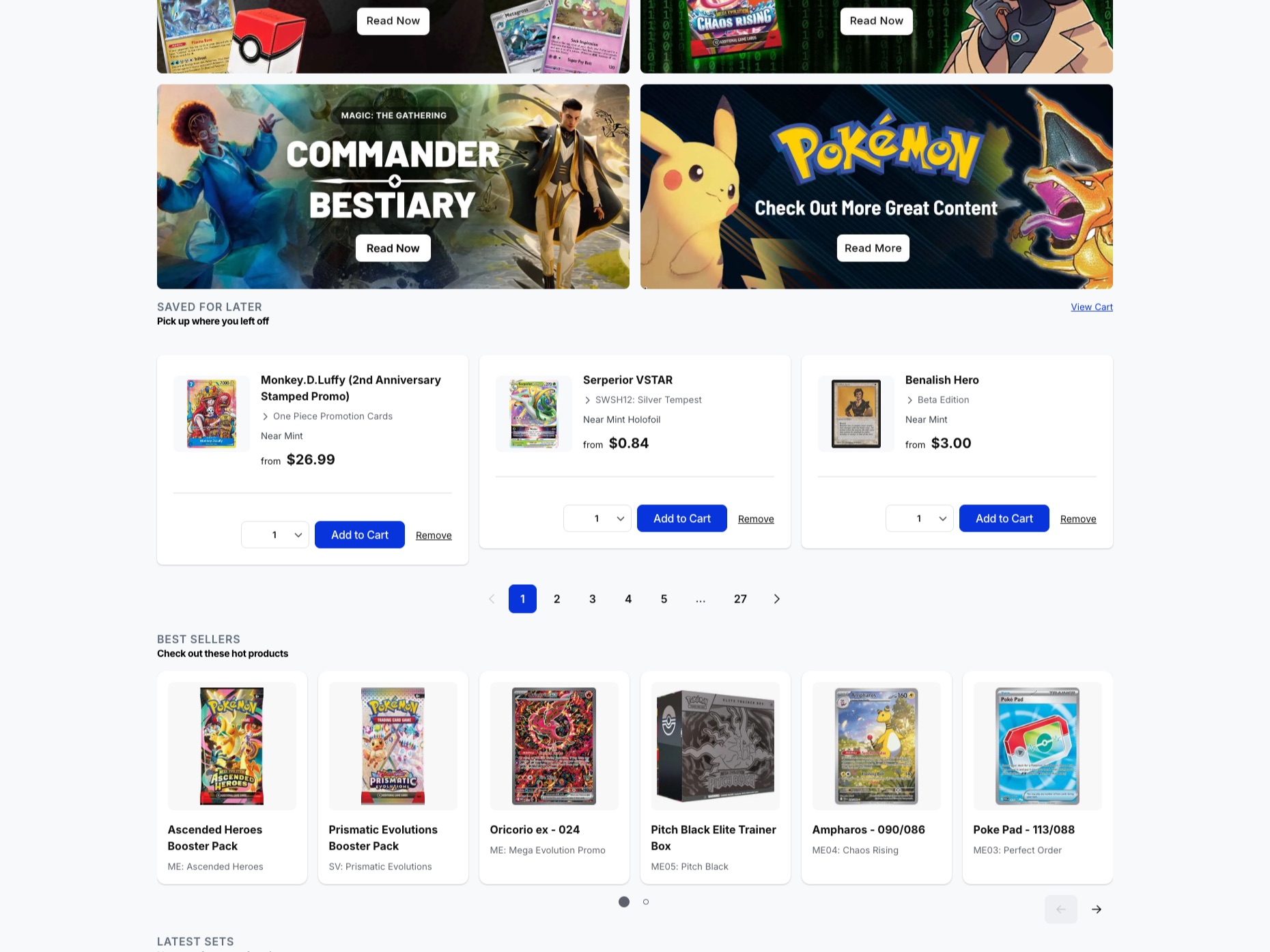 TCGplayer look marketplace homepage