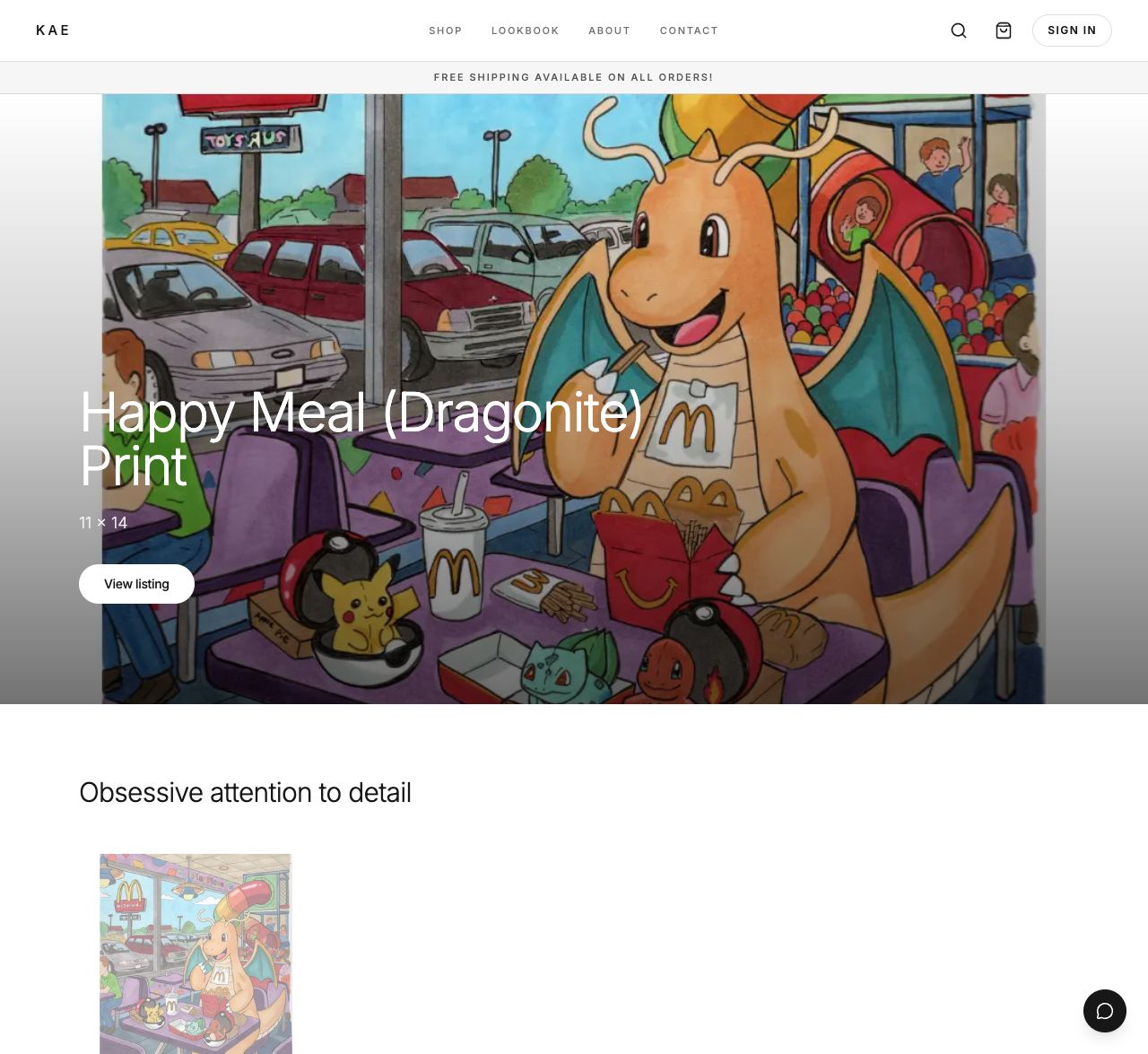 KAE Art marketplace homepage