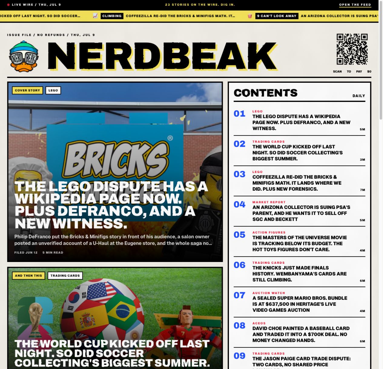 Nerdbeak marketplace homepage