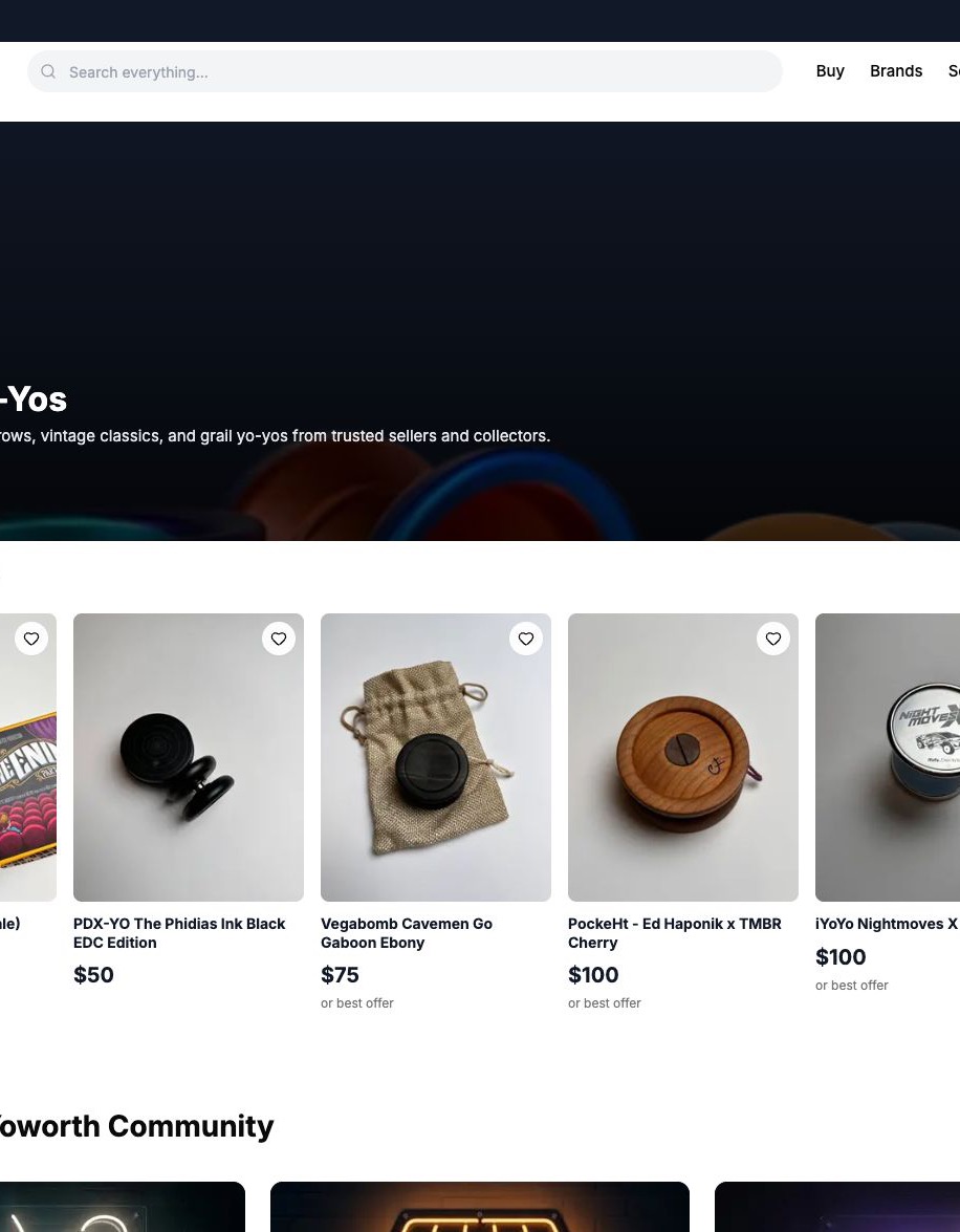 YoYoworth live marketplace or shop
