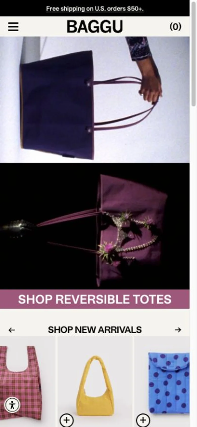 BAGGU mobile website, shown as an independent reference